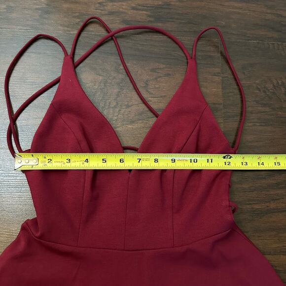 Lulus Believe in Love maroon strappy open-back fit & flare mini dress size S - Picture 11 of 12